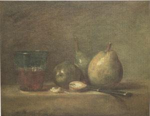 Jean Baptiste Simeon Chardin Pears Walnuts and a Glass of Wine (mk05)
